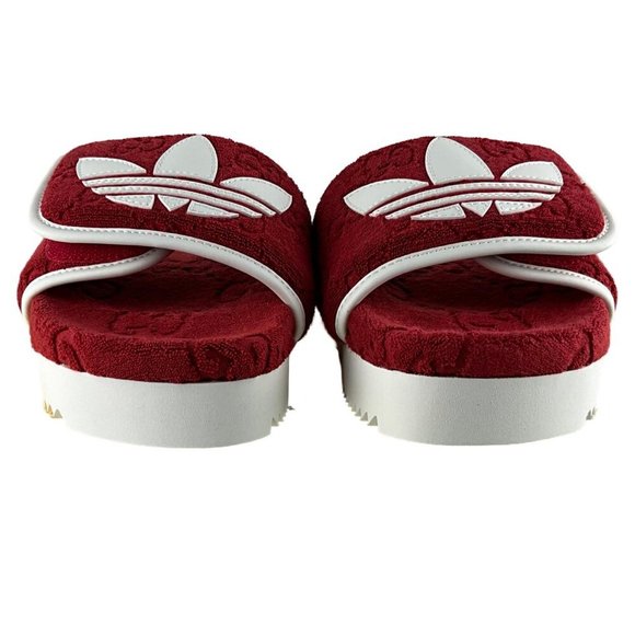 Gucci x Adidas Women's GG Platform Sandal Red Cotton Sponge Sz 36 - Picture 2 of 10